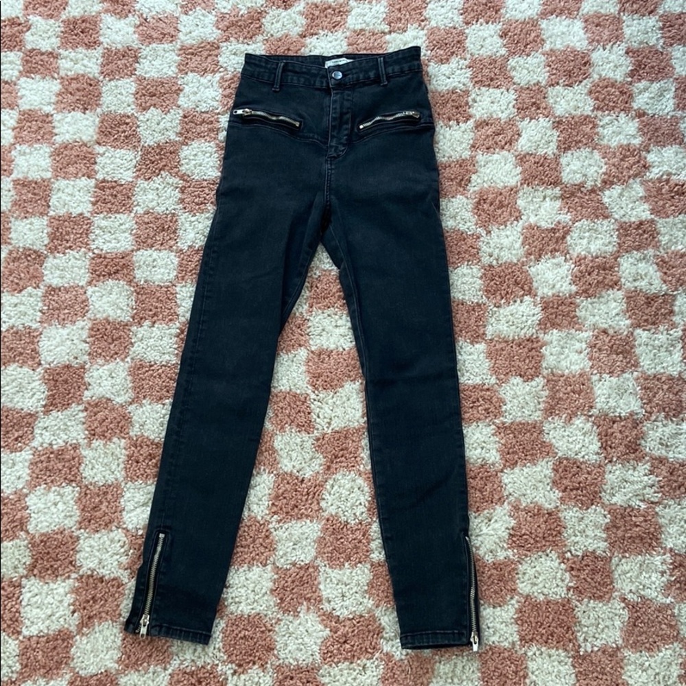 Zara Premium Denim Zipper Skinny Jeans